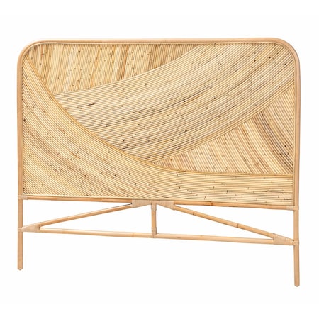 Baxton Studio Delphi Modern Bohemian Natural Brown Rattan Queen Size Standalone Headboard 232-13227-ZORO